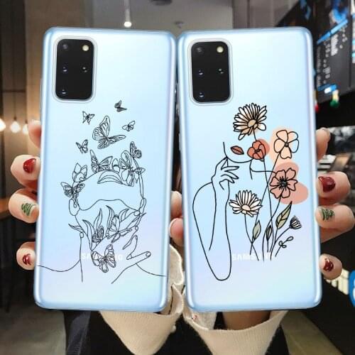 Soft TPU Phone Case For Coque Samsung S20 Ultra S10 S9 S8 Plus S10E Note 10 Lite Pro Shell Funny Lines Art Venus David Cover
