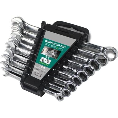 6/9Pcs Ratchet Combination Wrench Set Chrome Vanadium Steel Spanner Hand Repair Tools