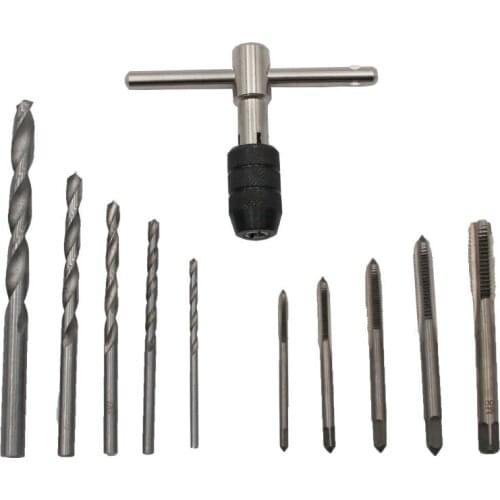 11-piece set of hemp driller with tap T-type hand with tap wrench set drilling manual tapping set