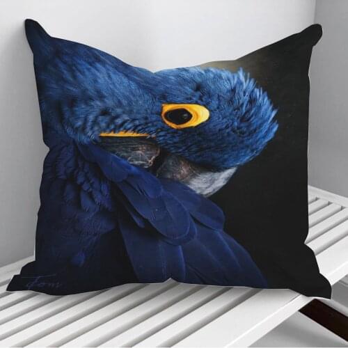 Blue Macaw Throw Pillows Cushion Cover On Sofa Home Decor 45*45cm 40*40cm Gift Pillowcase Cojines Dropshipping