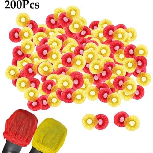 100Pairs Disposable Non-woven Microphone Cover Removal Windscreen Protective Mic Cap Pad for KTV Karaoke Supplies