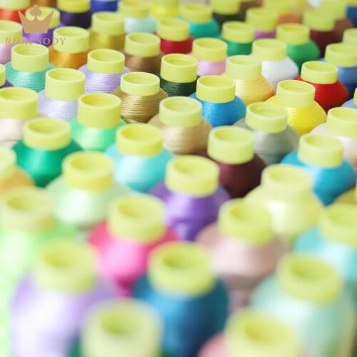 Polyester Embroidery Thread 5000M 40WT Filament Threads High Sheen For Brother / Babylock/Janome Machine Sewing Home Purple Blue