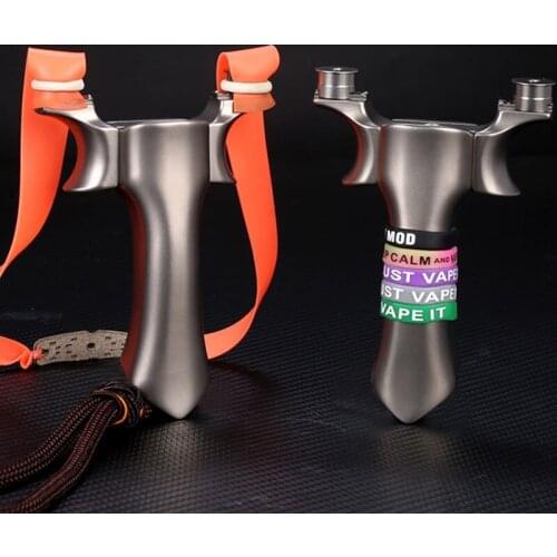 2021 Powerful New TC21 Titanium Alloy Slingshot Precise Catapult Outdoor Hunting Shooting Sling shot with Flat Rubber Band