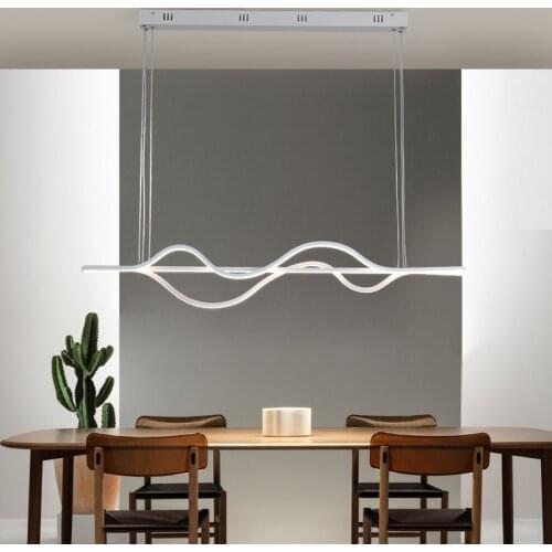 Nordic Led Pendant Lamp Modern Wave Hanging Living Room Lighting Creative Long Line Designer Bar Table Dining Indoor Decor Light