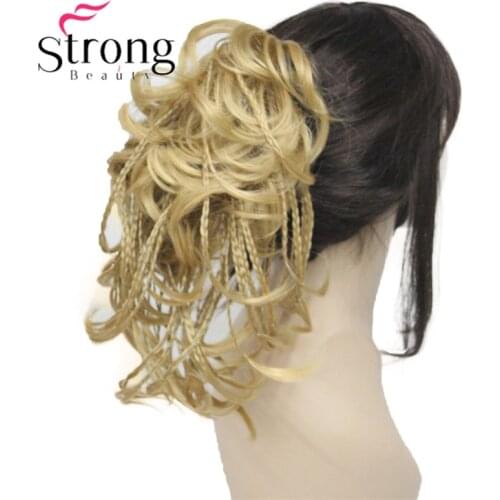 StrongBeauty Short Tiny Braids Braided Straight Wavy Hair Ponytail Hairpiece Claw Clip COLOUR CHOICES