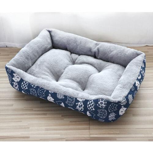 Warm Corduroy Padded Big Dog Bed Print Pet Large Dog House Pink Soft Fleece Cat Puppy Bed House Petshop Nest Dog Baskets