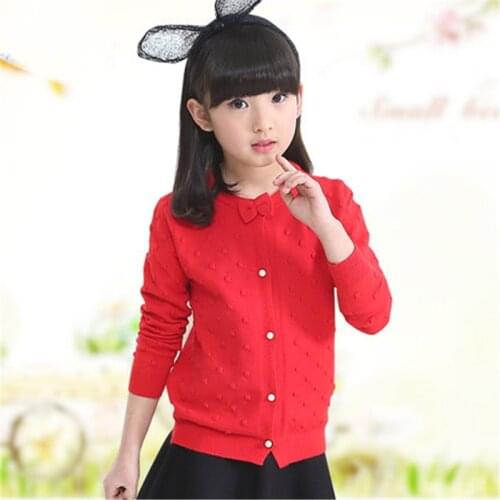 Girls Cardigan Cotton Knitted Sweaters For Girls Clothing Children Outerwear 2 4 6 8 10 12 Years Kids Clothes Top School Uniform