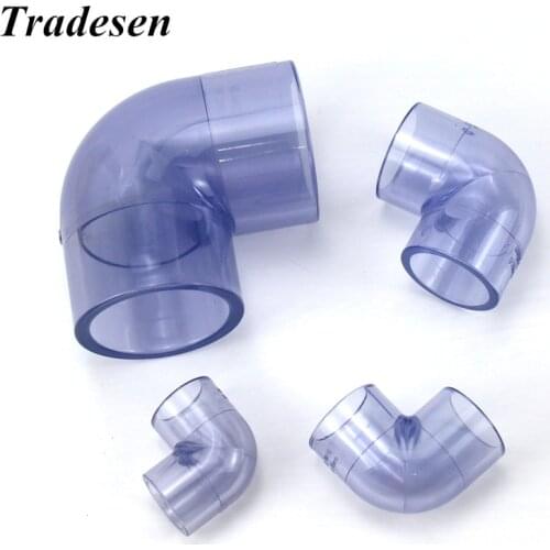 1pc 20mm-63mm Transparent UPVC Connector PVC Elbow Joints Aquarium Fish Tank DIY Tools Garden Irrigation Water Pipe Connectors