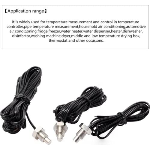 1m 2m 3m Waterproof NTC 10K Thermistor Temperature Sensor M8 Thread Probe Cable