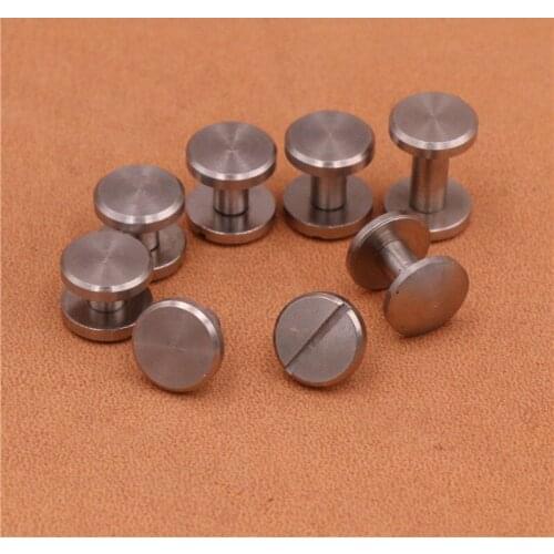 1PCS Diameter 10mm Flat Style Rivet Wallet Bag Belt Screw DIY Handmade Garment Leather Craft Key Hardware Part Fastener