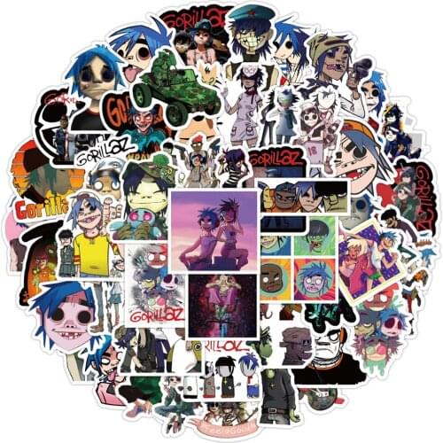10/30/50PCS Cool Music Band Gorillaz Cartoon Stickers Decals DIY Bike Travel Luggage Guitar Laptop Cool Graffiti Sticker Kid Toy