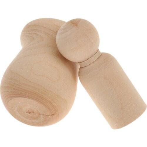 10Pcs Wooden Peg Dolls Maple Unpainted Kids Birthday Gifts Handmade Unfinished DIY Decor Montessori Toy Home Decor Doll Toys Set