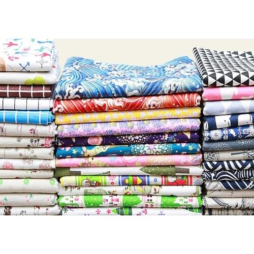 100cm * 150cm / Piece,Daisy Printed Cotton Hemp Cloth,Clothing,Handbag,Tablecloth,Curtain,Decorative Fabric,DIY Manual Material