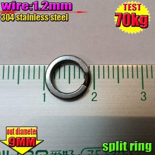 2020 new304 Stainless steel fishing split rings 200pcs Outside diameter 9mm High quality