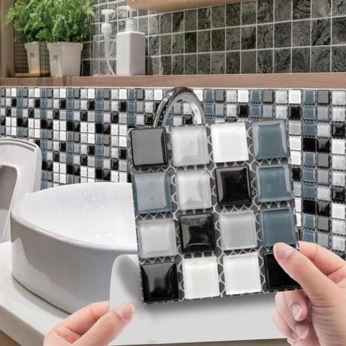 30PCS 3D Crystal Tile Stickers Self-Adhesive Wall Stickers Waterproof Self-Adhesive Wall Stickers Kitchen Bath Wall Stickers
