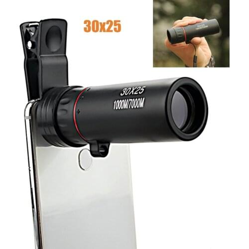 30x25 Optical Monocular Low Night Vision Waterproof Mini Portable Focus Telescope Zoomable 10X Scope For Travel Hunting
