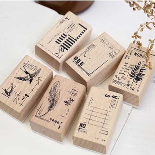 3x5cm Vintage Leaves Swallow feather stamp DIY wooden rubber stamps for scrapbooking stationery scrapbooking standard stamp