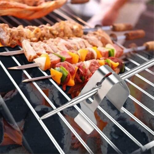 4PCS Stainless Steel Grill Clip Meat Thermometer Probe Clip Holder Ambient Temperature Readings BBQ Oven Grill Clip