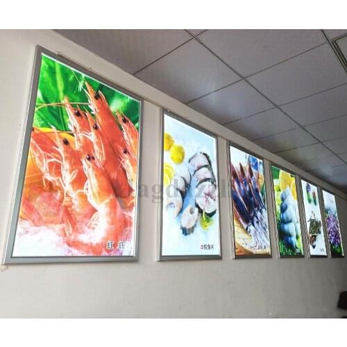 A1 SNAP FRAME LED ILLUMINATED MENU BOARD SIGNS WALL MOUNTED ALUMINUM FRAME RESTAURANT INDOOR ADVERTISING MENU LIGHT BOXES