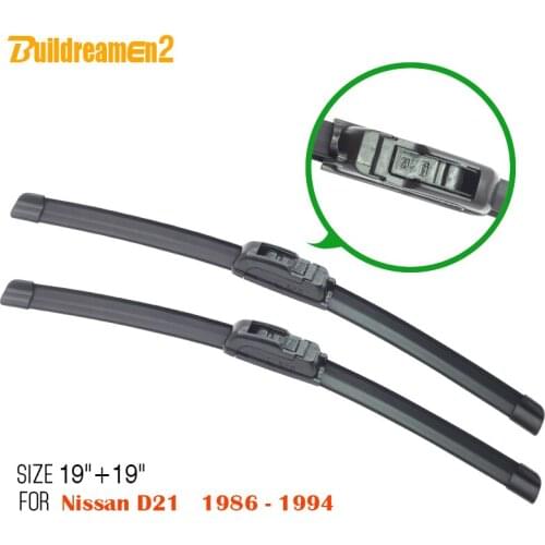 Buildreamen2 2 Pieces Car Windscreen Wiper Bracketless Auto Soft Rubber Windshield Wiper Blade For Nissan D21 1986-1994