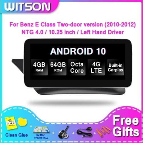 WITSON BIG SCREEN Android 10.0 4G+64GB For MERCEDES-BENZ E Class (Two-door version) C207 A207 E180 E200 E260 E300 E320 E350