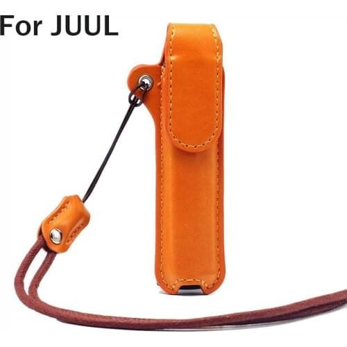 Lanyard Case for Juul Device Anti-Lost Detachable Nylon Necklace Strap for Outdoors Luxury Leather Case with Magnetic Buckle