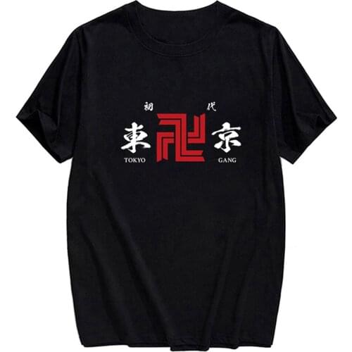 CLOOCL Black Cotton T-Shirts Japanese Anime Tokyo Revengers Printed Round Neck Casual T-Shirt Harajuku Cotton Tees Drop Shipping
