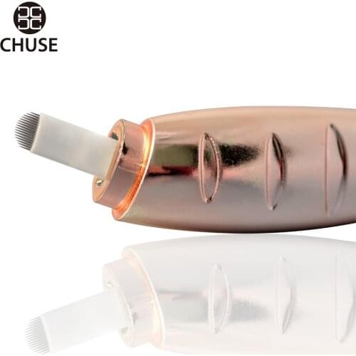 Chuse M66 Manual Disposable Microblading Pen With Needle for Eyebrow Tattoo Permanent Makeup 16 Arched Blades 5 Pieces/lot