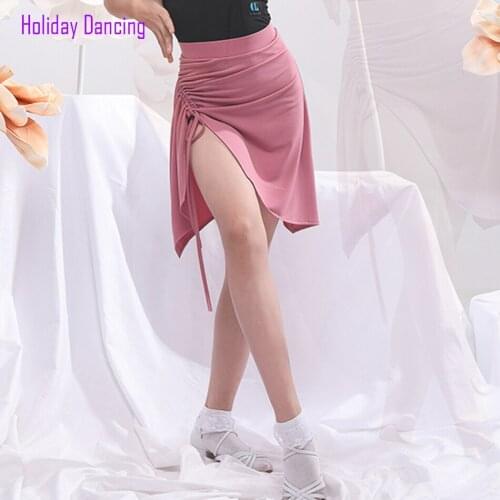 2021 New G2183 Wrinkle Design Kids Latin Dance Dress Girls Skirt Latin Dancing Clothes Belly Modern Dance Dresses