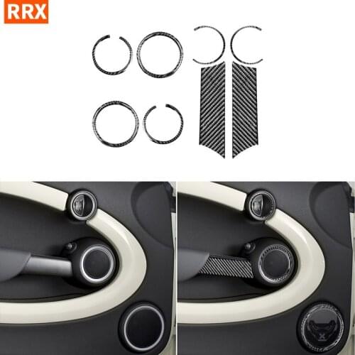 For Mini Cooper Hardtop R56 Clubman R55 Convertible R57 Carbon Fiber Stickers Door Handle Car Interior Styling Accessories