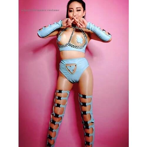 Gogo dance strap connect bandage bikini bar birthday suit party active atmosphere rave singer nake nude pasties nubra