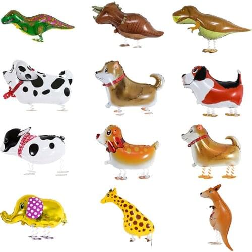 Walking Animal Balloons Cute Dog Dinosaur Kangaroo Helium Balloon Birthday Party Decoration Kids Baby Shower Gift Toy Air Globos