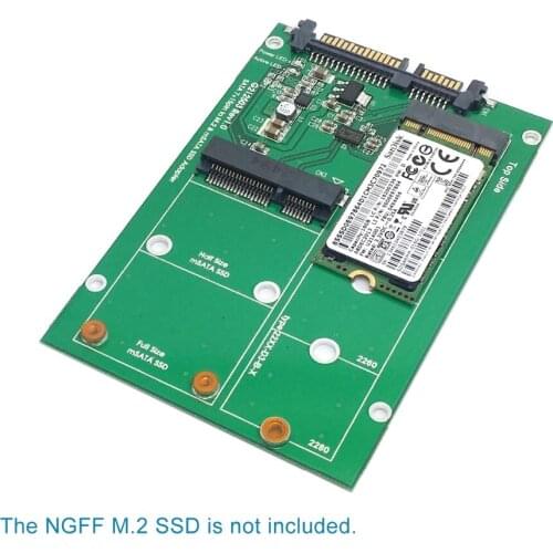 Jimier 2 in 1 Combo Mini PCI- E 2 Lane M.2 NGFF & mSATA SSD to SATA 3.0 III Adapter Converter PCBA