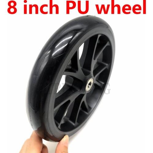 1pcs 8 Inch Wheel 200mm PU Silent Skateboard Wheels for Small Pull Car Luggage Cart Shopping Cart 8'' Caster Wheel