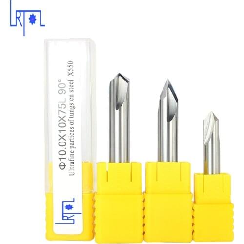 Dia3,4,5,,6,8,10,12mm solid tungsten carbide chamfer end mill 60/90/120 straight groove milling cutter Aluminum cnc cutter bits