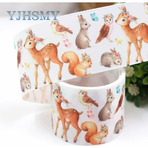 YJHSMY G-18831-1075,38 mm 10 yards Small animals Ribbons Thermal transfer Printed grosgrain Wedding Accessories DIY material