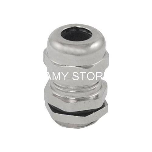M12 12mm Thread OD Cable Gland Connector 3.0-6.5mm w Locknut