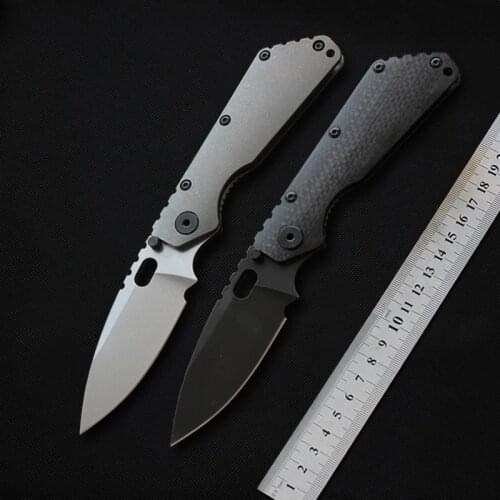 MIKER SMG Pocket Knife Folding D2 blade Titanium carbon fiber handle camping hunting knife survival outdoor Tactical EDC knives