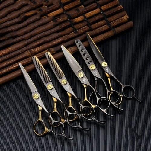 6 Professional Hair Salon Structure Scissors Set Cutting Barber Haircut Thinning Shear Scissors Hairdressing Hair Tools Scissors