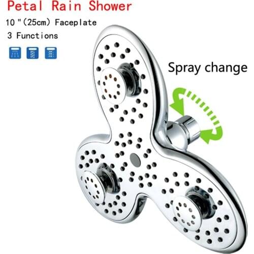 10 Inch Shower Head Body Jet Rain Shower Head ABS 3 Functions Adjustable Household Bathroom Rainfall Jetting SPA Shower Head