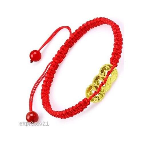 Solid 24K Yellow Gold Bracelet / Knitted Money Coin Link Chain Bracelet/1.9g