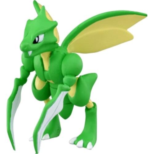 Original TAKARA TOMY Pokemon Cartoon Action Figure Scyther Anime Figures Collection Model Toys Kids Gifts