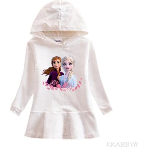 Disney Autumn 100%Cotton Baby Girls Cartoon Long Sleeves Dress Kids Princess Dresses Casual Clothes