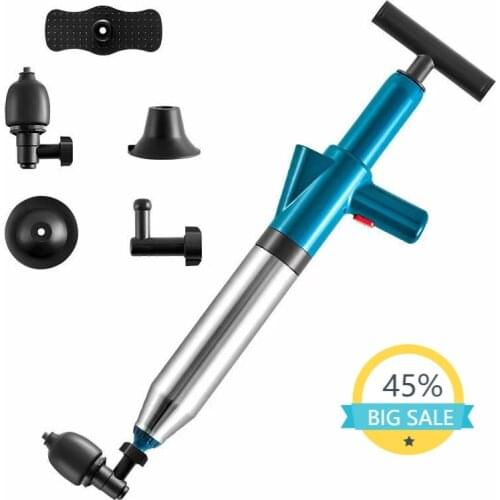 Toilet Plunger High Pressure Drain Plunger Dredge Clog Remover Air Drain Blaster for Bath Toilets Bathroom Shower Sink Bathtub