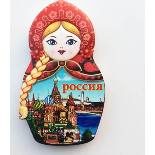 QIQIPP New Russian creative tourist souvenir resin doll magnetic sticker refrigerator sticker decoration collection companion
