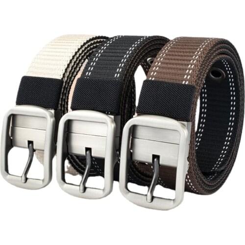 New Nylon Belt with Rotatable Alloy Pin Buckle Mens Casual All-match Jeans Belt Two-color Double-sided Belt Designer Belts Men