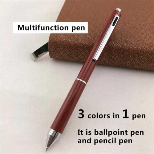 Luxury ballpoint pens for writing School Office supplies study gift Multifunctional pen 3 ink colors in 1 pen