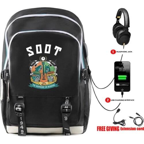 Wilbur Soot USB Charge Backpack Women Student School Shoulder Bag Satchel Teenager Laptop Backpack Men Knapsack