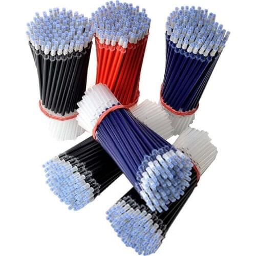 50Pcs/Set Blue Black Red Ink Replaceable Pen Refills Classic 0.38mm/0.5mm Gel Pen Refill Rods Office School Supplies Stationery