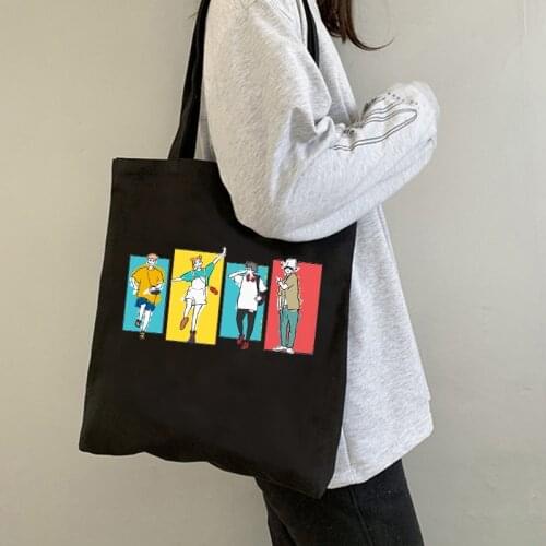 Jujutsu Kaisen Shopping Bag Graphic Tote Harajuku Shopper Bag Women Canvas Shoulder Bag Female Anime Manga Eco Large-capacity